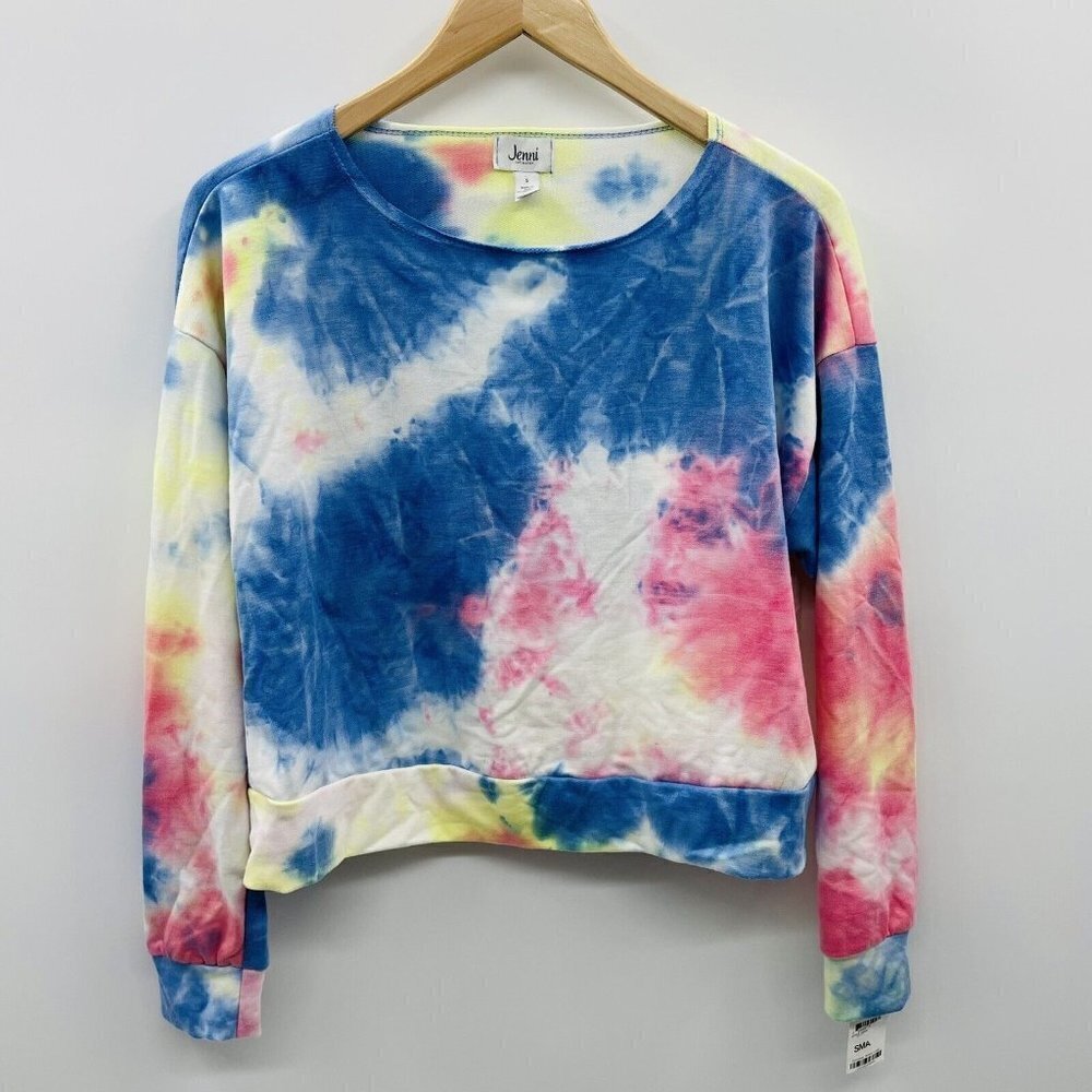 Jenni Intimates Womens Size Small Long Sleeve Tie Dyed Lounge Pajama Top 765